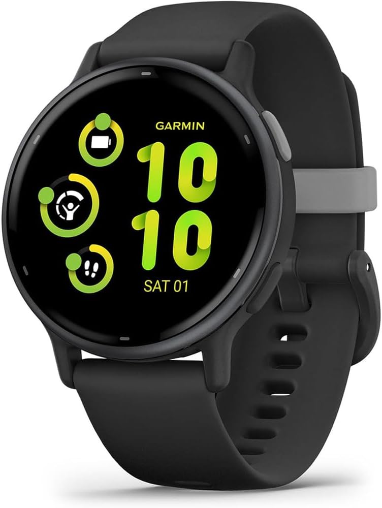 Garmin 010-02862-10 Vivoactive 5 Fitness Smartwatch, Black | Official USA Partner Model | Bundle with Deco Essentials 2-Pack Screen Protector and 2 YR CPS Enhanced Protection Pack