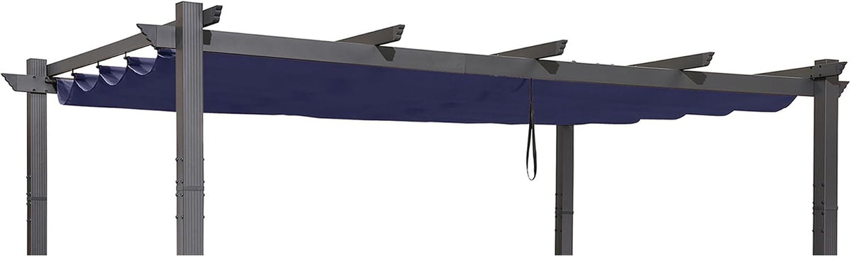 PURPLE LEAF Pergola Shade Cover for 12' X 16' Deck Porch Outside Outdoor Retractable Durable Fabric Canopy Replacement Top Only Navy Blue