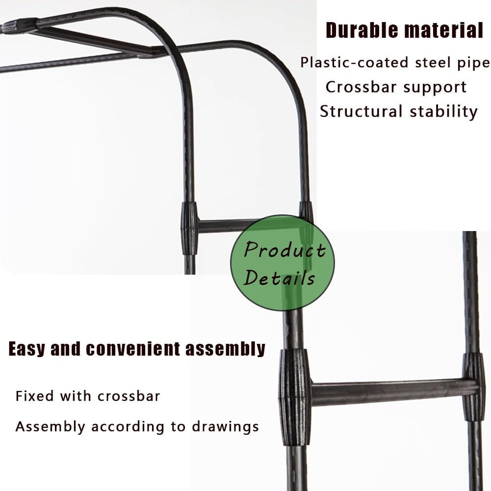 Garden arch climbing vine grid flower rack rose climbing vine rack garden pavilion is very suitable for backyard, lawn, courtyard, wedding decoration, black multiple sizes(Size:235*120cm(92.5*47.2in))
