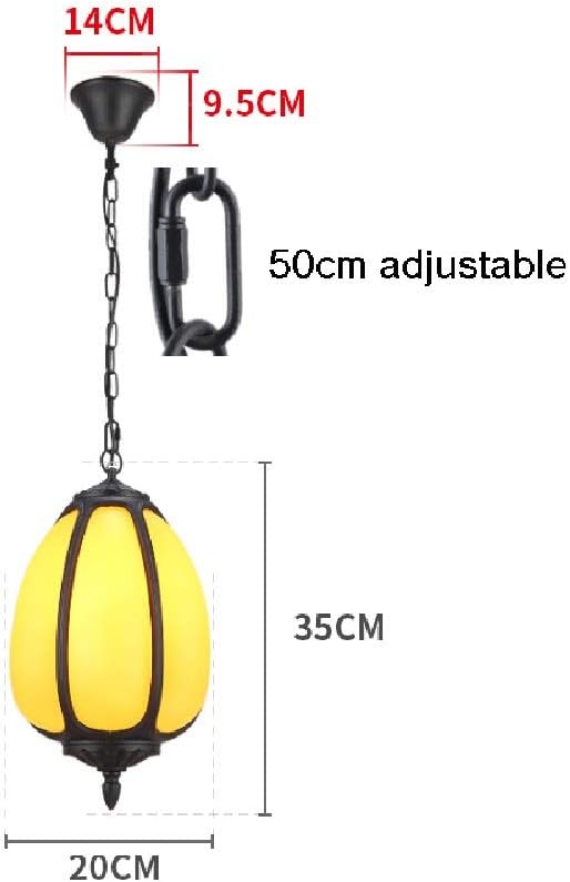 Retro Pumpkin Barn Light Household Outdoor Chandelier Waterproof Light Court Lamp Creative Garden Pavilion Garden Chinese Hanging Lantern Frosted Glass European Lamps Porch Decoration Fl/20 * 35Cm