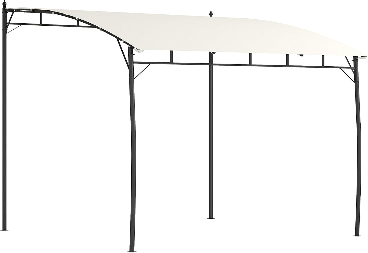Outsunny 10' x 10' Outdoor Pergola Gazebo with UV-Resistant Canopy and Metal Frame, Sun Shade Shelter for Porch, Patio, Deck, Backyard, Cream White