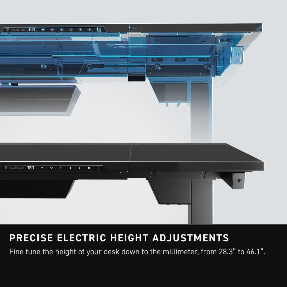 Secretlab Magnus Evo | Electric Standing Desk with Magnetic Cable Management | Integrated Power Supply Column | Built-in Cable Management Tray | Everyday Ergonomic Gaming Desk