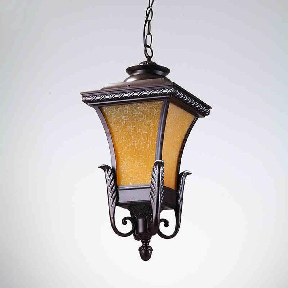 Outdoor Nostalgic Courtyard Ceiling Lamp Retro Large Waterproof Outdoor Ancient Pavilion Garden Balcony Awning Chandelier Decoration Glass Chandelier Flush Mount Light