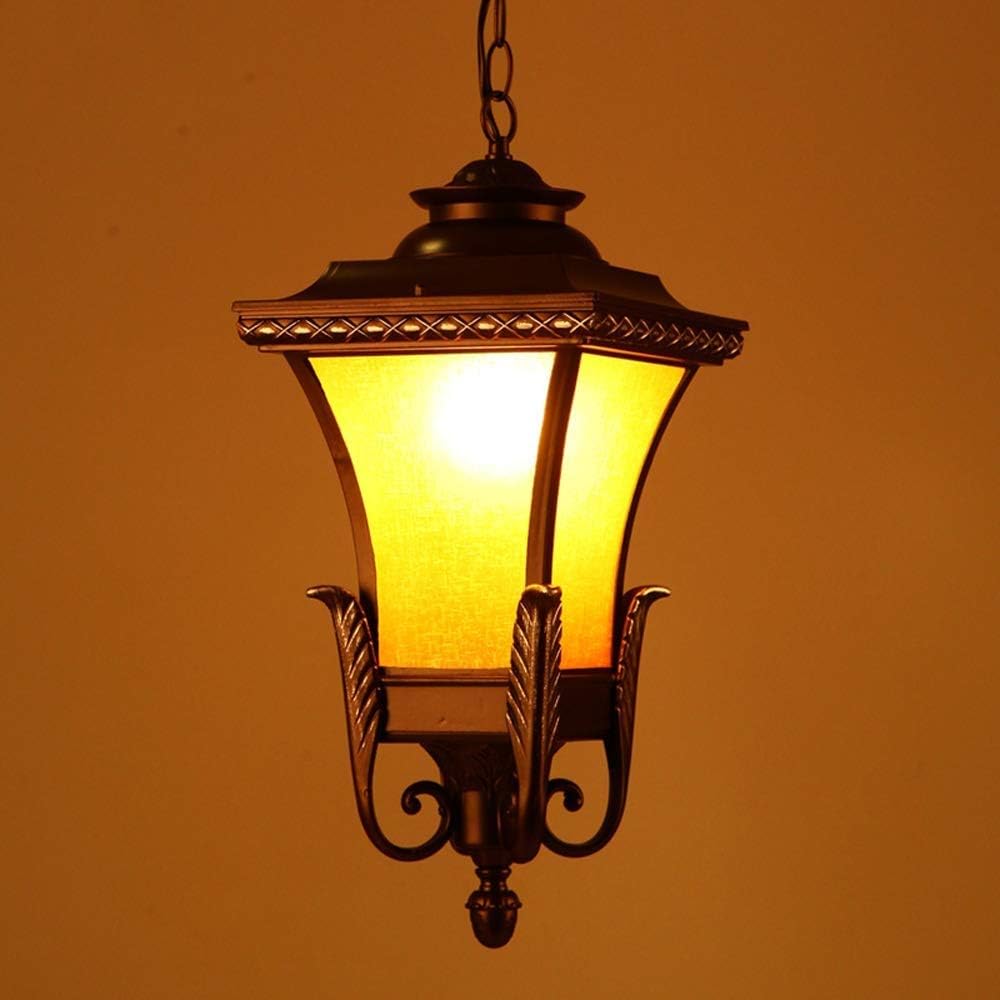 Outdoor Nostalgic Courtyard Ceiling Lamp Retro Large Waterproof Outdoor Ancient Pavilion Garden Balcony Awning Chandelier Decoration Glass Chandelier Flush Mount Light