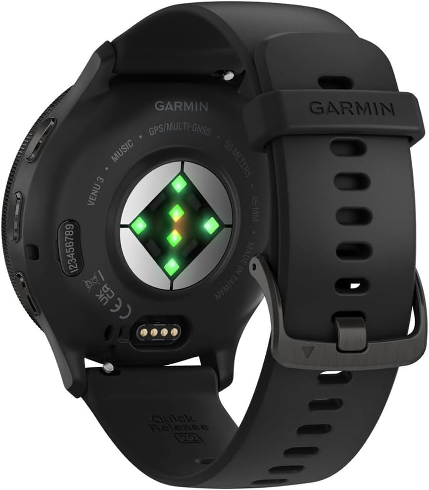 Garmin Venu 3 Health and Fitness GPS Smartwatch Steel Bezel w/Black Case 45mm | Official USA Partner Model | Bundle 010-02784-01 with 2 YR CPS Enhanced Protection Pack
