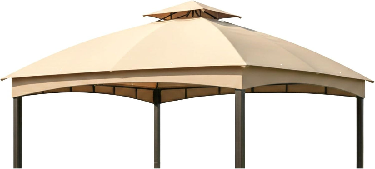 Garden Winds Reinforced Replacement Canopy Top Cover Compatible with The TPGAZ2303D TPGAZ2403-A-C 10' x 12' Gazebo - Classic Sand, Riplock 350