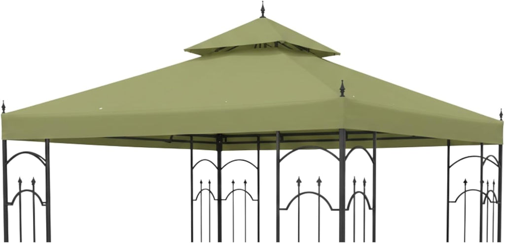 Garden Winds Reinforced RipLock 350 Replacement Canopy Top Cover Compatible with Arrow 10' x 10' Gazebo Models 61821, HD-61821, 618221, 618221-C, GGHL00019 - Sage