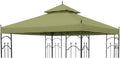 Garden Winds Reinforced RipLock 350 Replacement Canopy Top Cover Compatible with Arrow 10' x 10' Gazebo Models 61821, HD-61821, 618221, 618221-C, GGHL00019 - Sage
