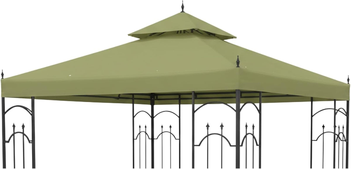 Garden Winds Reinforced RipLock 350 Replacement Canopy Top Cover Compatible with Arrow 10' x 10' Gazebo Models 61821, HD-61821, 618221, 618221-C, GGHL00019 - Sage