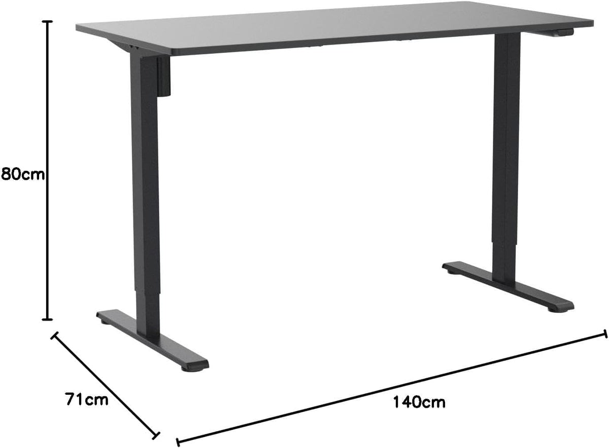 FLEXISPOT EN1 One-Piece Standing Desk, Electric Adjustable with 4 Memory Presets, 176 LBS Capacity, Stable & Quiet, Seamless Desktop for Home Office & Dual Monitors, 55'x28' Black