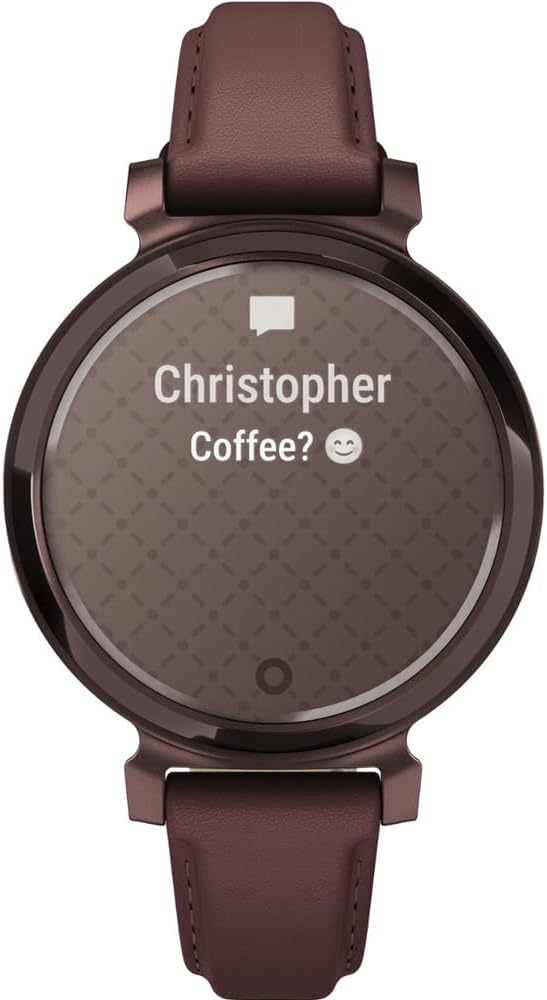 Garmin 010-02839-03 Lily 2 Classic Dark Bronze with Mulberry Leather Band Smartwatch | Official USA Partner Model | Bundle with Deco Essentials Exclusive 26 Month CPS Enhanced Protection Pack