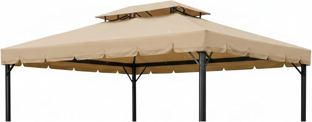 Garden Winds Reinforced RipLock 350 Replacement Canopy Top Cover Compatible with Purple Leaf 10' x 12' Gazebo Models ZYRP1012, ZYRP1012-KK - Beige