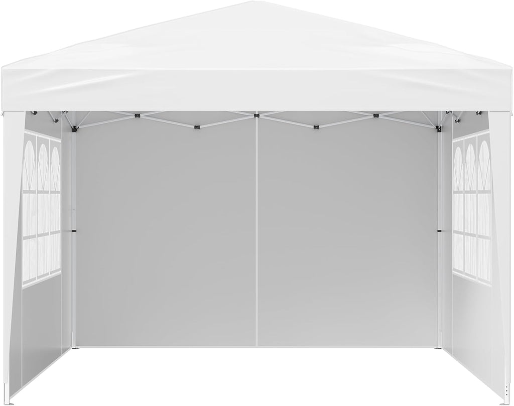VEVOR Pop Up Canopy, 10 x 10 FT Instant Canopy Portable Gazebo with 3 Sidewalls & 2 Ventilated Windows, Height Adjustable Pop-Up Outdoor Shelter Tent for Events, Patio, Backyard, Party, Parking