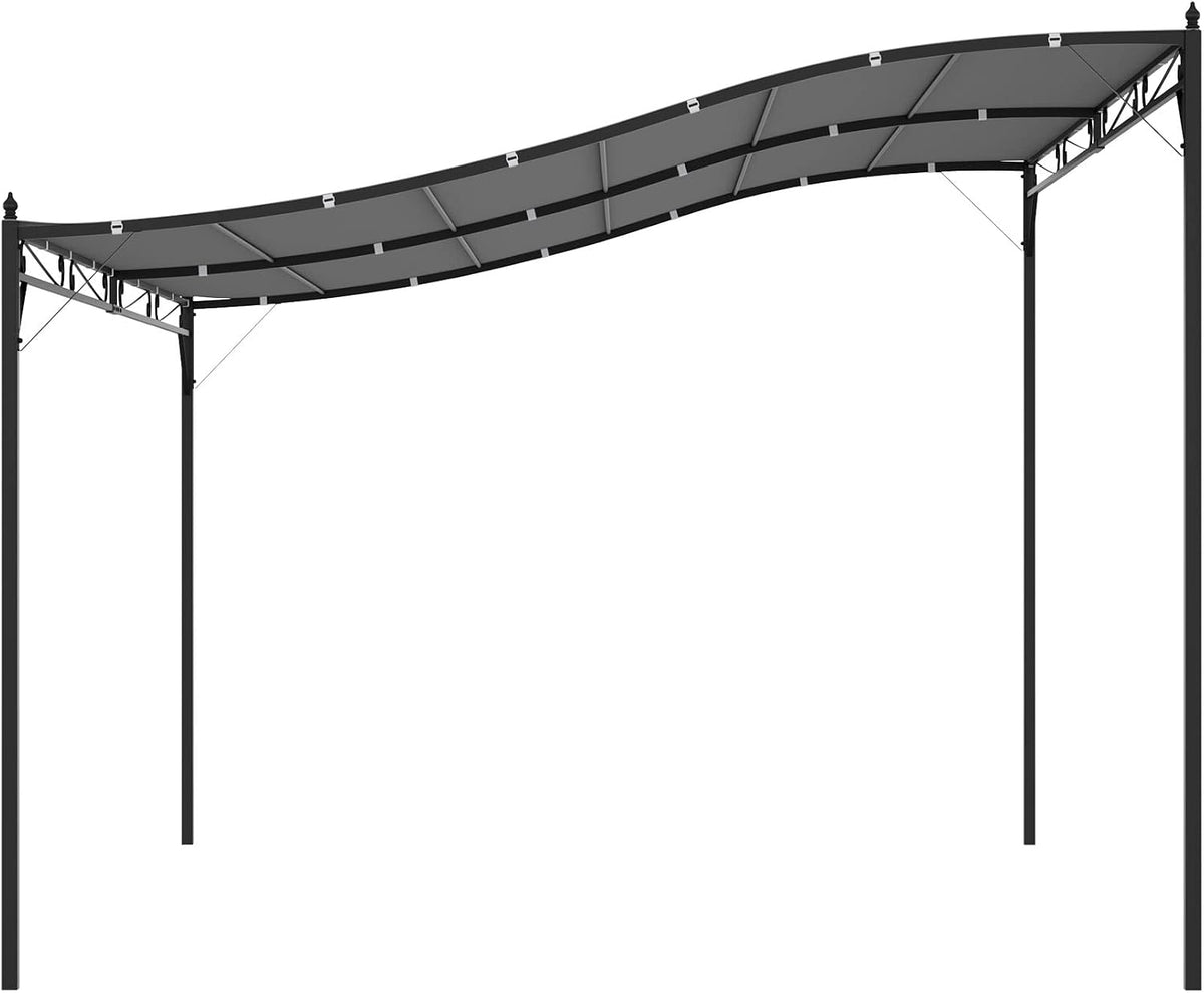 Outsunny 10' x 13' Steel Outdoor Pergola Gazebo, Patio Canopy with Weather-Resistant Fabric and Drainage Holes for Backyard, Deck, Garden, Gray