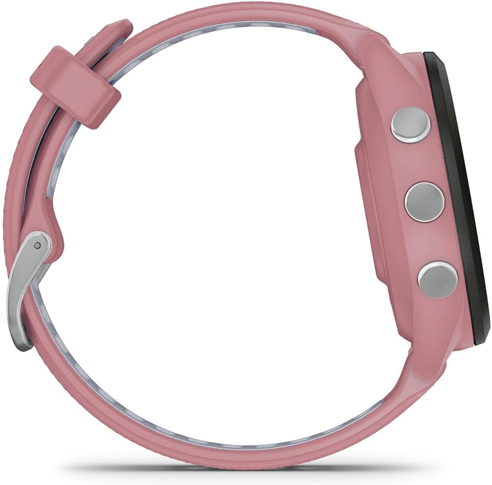 Garmin 010-02810-05 Forerunner 265S GPS Smartwatch Light Pink/Whitestone Bundle with Deco Essentials Charging Dock, Silicone Dust Cover 3 Pack and USB Type C Charging Cable