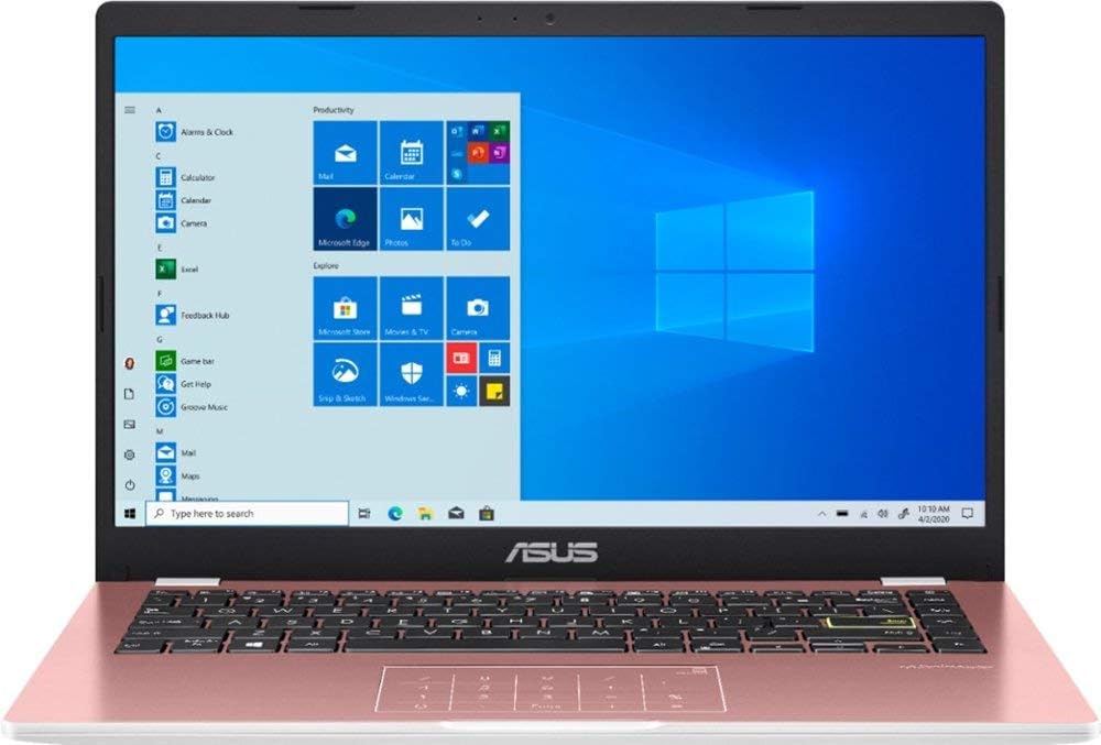 ASUS 2021 14' Thin Light Student Laptop Computer, Intel Celeron N4020 (up to 2.8GHz), 4GB RAM, 128GB eMMC, 12Hours Battery Life, Webcam, Zoom Meeting, Windows 10, w/Ghost Manta 64GB SD Card