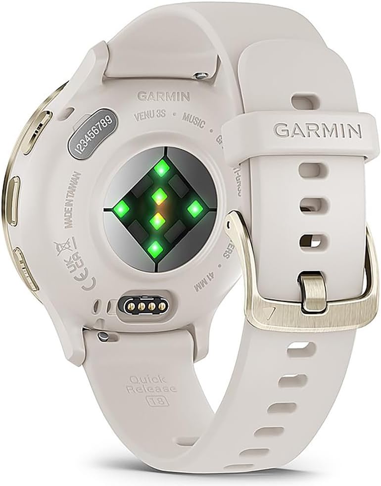 Garmin 010-N2785-04 Venu 3S Fitness GPS Smartwatch Gold Bezel with Ivory Case 41mm (Renewed) Bundle with 2 YR CPS Enhanced Protection Pack