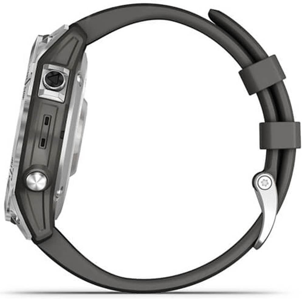 Garmin 010-02540-00 Fenix 7 Smartwatch Silver with Graphite Band | Official USA Partner Model | Bundle with 2 YR CPS Enhanced Protection Pack