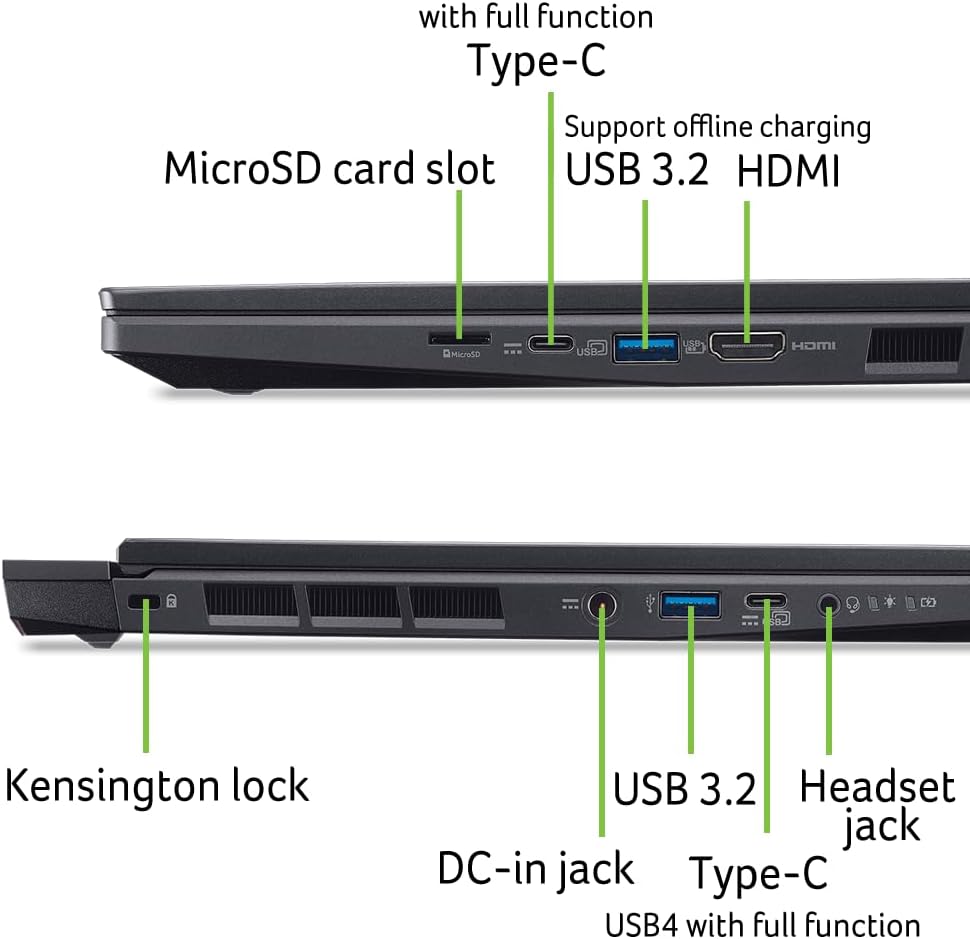 Acer Nitro 14 Gaming Laptop | AMD Ryzen 7 8845HS Octa-Core AI Capable Processor | NVIDIA GeForce RTX 4060 Laptop GPU | 14.5' WUXGA IPS 120Hz Display | 16GB LPDDR5X | 512GB SSD | WiFi 6E | AN14-41-R74Z
