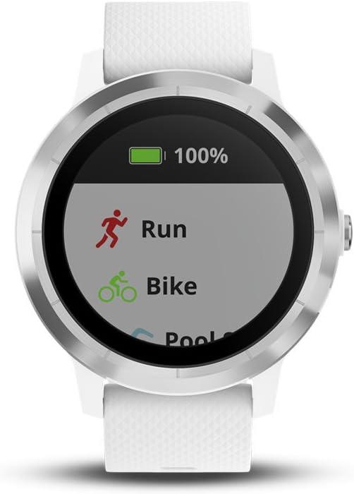 Garmin vívoactive 3 GPS Smartwatch - White & Stainless (Renewed)