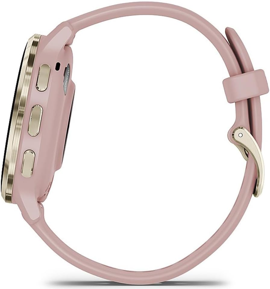 Garmin Venu 3S Health Fitness GPS Smartwatch Gold Steel Bezel with Dust Rose Case 41mm | Official USA Partner Model | Bundle 010-02785-03 with 2 YR CPS Enhanced Protection Pack