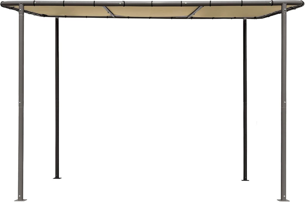 ShelterLogic 10' x 6' Solano Gazebo Canopy Charcoal Carbon Steel Frame and Water-Resistant and Sun Protection Tan Cover