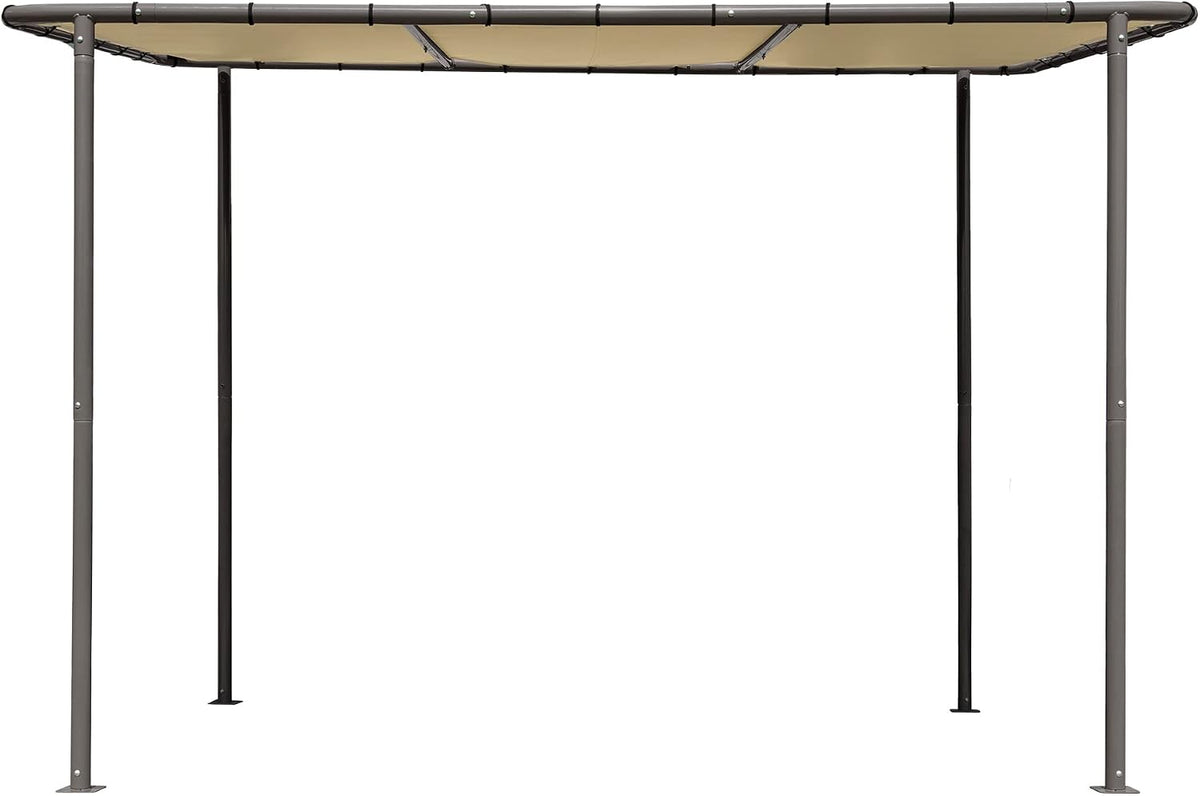 ShelterLogic 10' x 6' Solano Gazebo Canopy Charcoal Carbon Steel Frame and Water-Resistant and Sun Protection Tan Cover