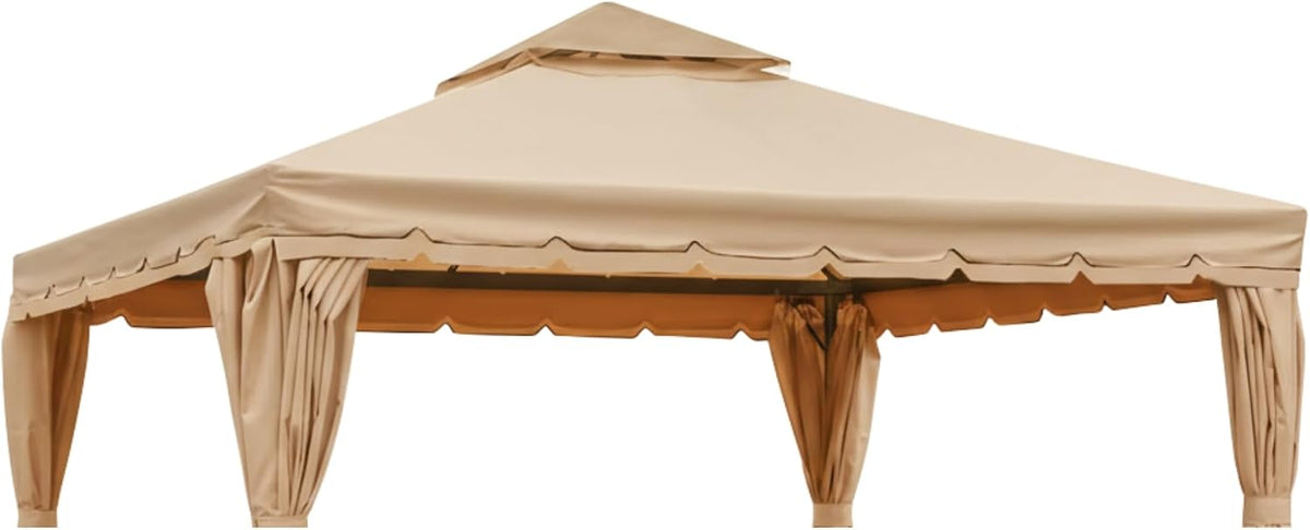 Garden Winds Reinforced RipLock 350 Replacement Canopy Top Cover Compatible with Erommy 12' x 12' Square Gazebo Models B088NCCWXF, HWG-027C - Beige