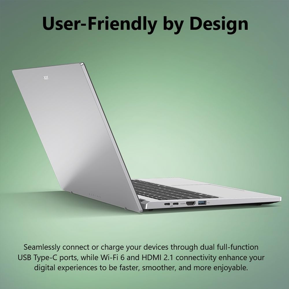 Acer Aspire Go 15 AI Ready Laptop | 15.6' FHD IPS Display | AMD Ryzen 3 7320U | AMD Radeon 610M Graphics | 8GB LPDDR5 | 128GB PCIe SSD | Wi-Fi 6 | Windows 11 Home in S Mode | AG15-21P-R5YG
