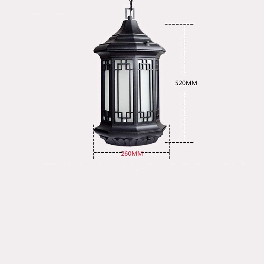 Ip55 Outdoor External Aluminum Chandelier Ceiling Lamp with Frosted Glass Lantern Decoration Patio Garden Pavilion Grape Rack Balcony Hanging Lamp Flush Mount Light