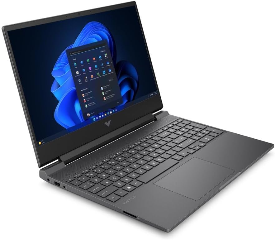 HP Victus Gaming Laptop, 15.6' FHD 144Hz, AMD Ryzen 5 7535HS, Radeon RX 6550M (Beats Nvidia GeForce RTX 3050), 8GB RAM 512GB SSD, Backlit Keyboard, Wi-Fi 6, Bluetooth, Windows 11 Home, Mica Silver