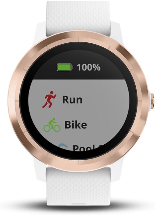 Garmin 010-01769-09 Vívoactive 3, GPS Smartwatch with Contactless Payments and Built-in Sports Apps, White/Rose Gold