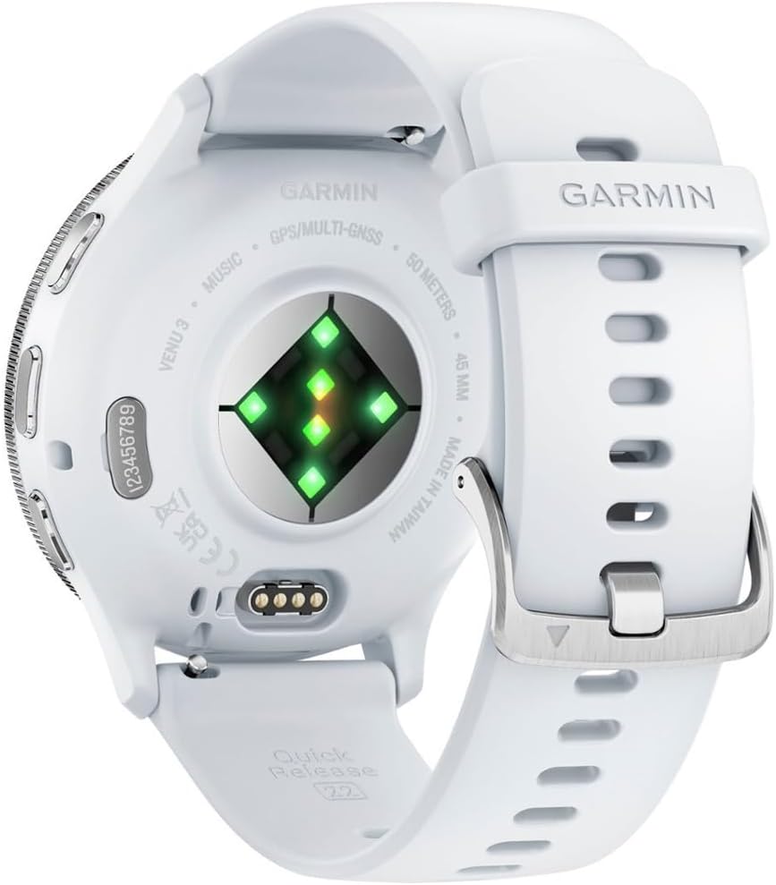 Garmin 010-N2784-00 Venu 3 Health Fitness GPS Smartwatch Silver Bezel/Whitestone Band(45mm) Refurbished Bundle with 2 YR CPS Enhanced Protection Pack