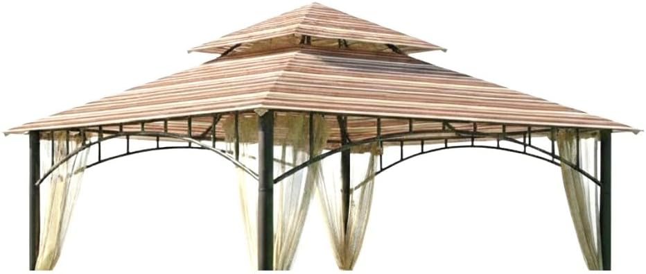 Garden Winds Durable Replacement Canopy Top Cover Compatible with The L-GZ136PST Madaga 10' x 10' Gazebo - Classic Sandstone Red, 350