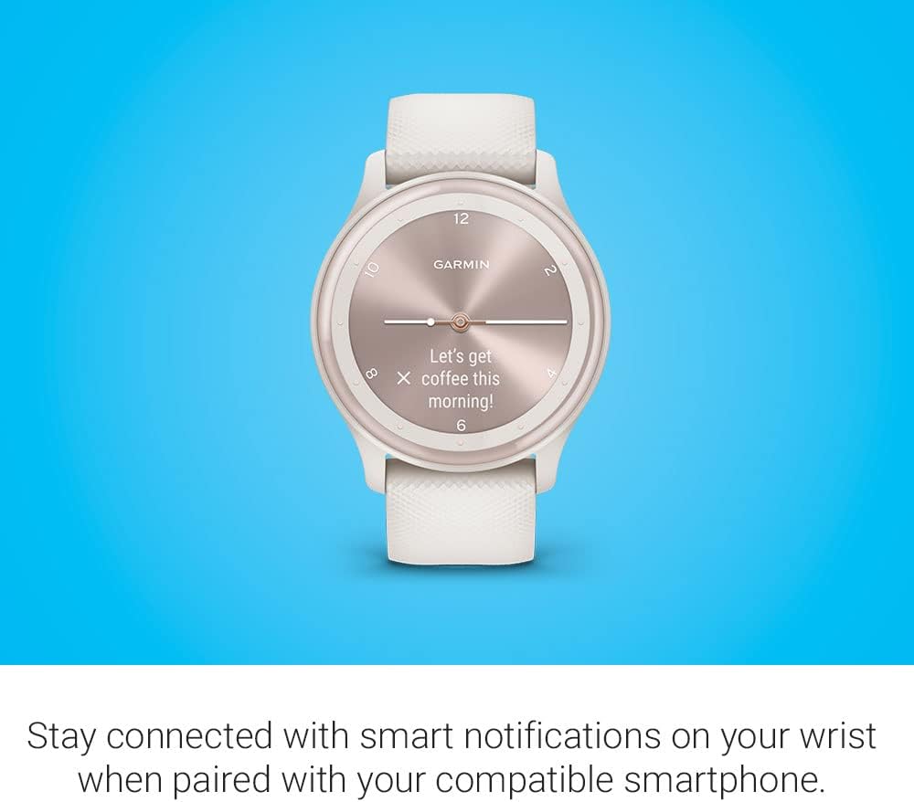Garmin G010-N2566-01 Vivomove Sport 40mm Touchscreen Hybrid Health and Wellness Smartwatch, Ivory - Certified (Renewed)