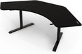 Arozzi Arena Angelo L Shaped GamingDesk, PC GamingDesk L Shape, Height Adjustable L Shaped Standing Desk for Home Office, with Full Coverage Mouse Pad (Pure Black)