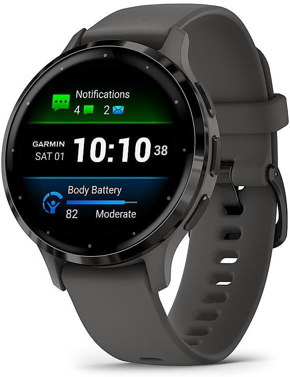 Garmin Venu 3S Health Fitness GPS Smartwatch Steel Bezel with Pebble Gray Case 41mm | Official USA Partner Model | Bundle 010-02785-00 with 2 YR CPS Enhanced Protection Pack