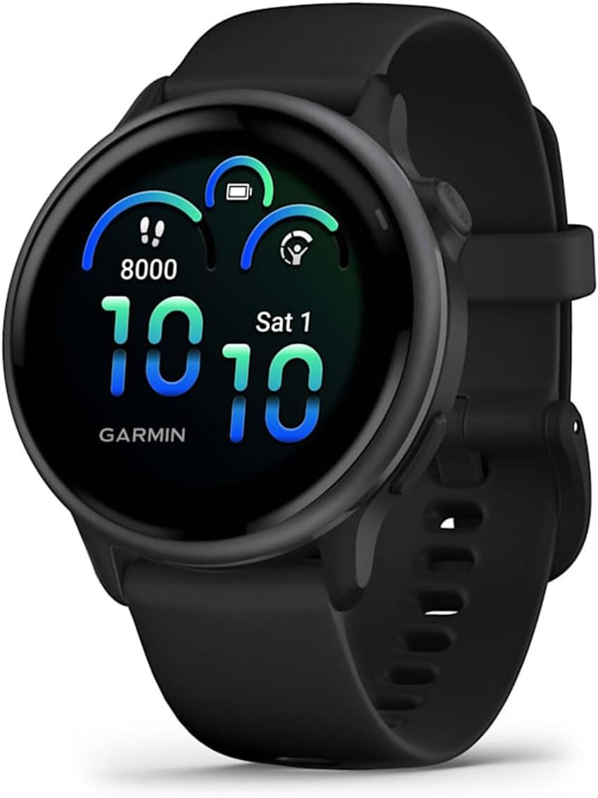 Garmin vivoactive 6 (Slate/Black) Fitness GPS Smartwatch Bundle - AMOLED Health Watch, 11-Day Battery Life, Body Battery, Music Storage with PlayBetter Screen Protectors & Portable Charger