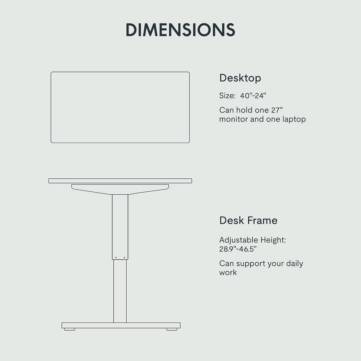 FLEXISPOT EN2 48''x24'' Standing Desk with Monitor Mount Bundle, One-Piece Desktop, Fully Adjustable Single Monitor Arm with Cable Management, Bundle for Home Office, Gaming & Study, Black