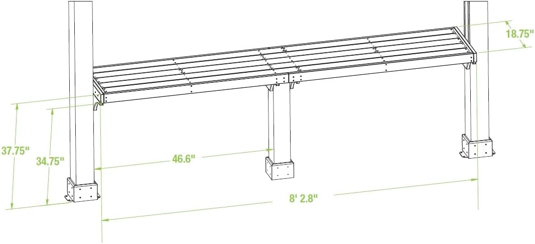 Yardistry 10' Meridian Bar Counter Attachment for 10' Pavilions, Gazebos, and Pergolas - Cedar Lumber - Natural Cedar Stain Color - Pavilion Not Included