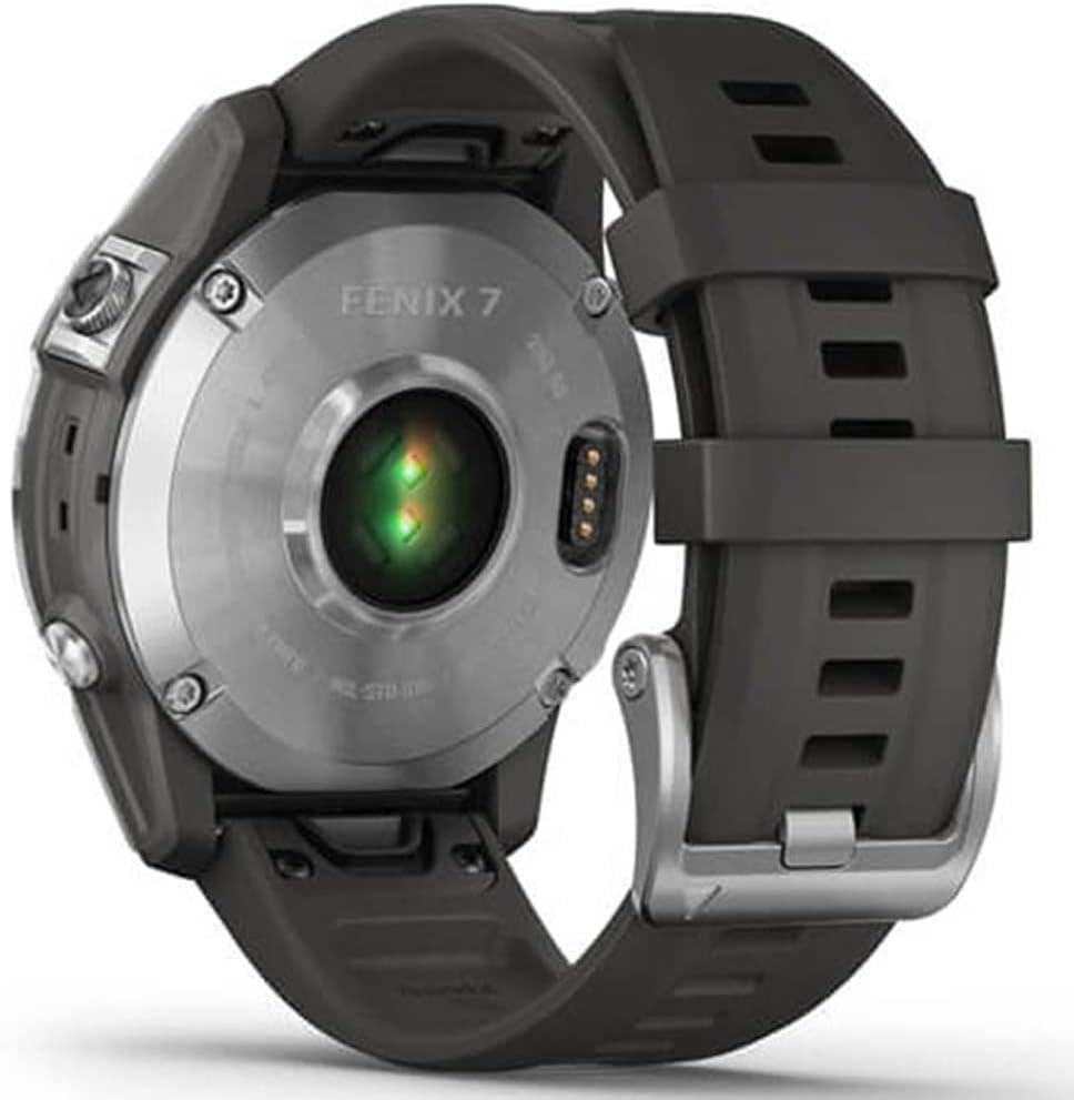 Garmin 010-02540-00 Fenix 7 Smartwatch Silver with Graphite Band | Official USA Partner Model | Bundle with 2 YR CPS Enhanced Protection Pack