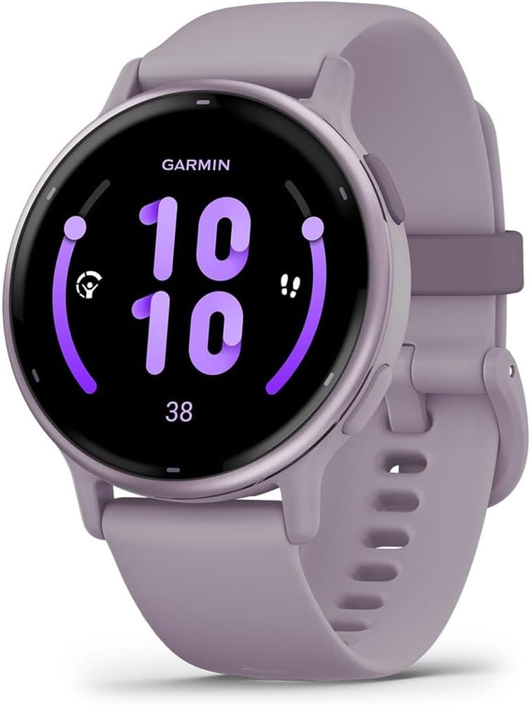 Garmin 010-02862-13 Vivoactive 5 Fitness Smartwatch, Orchid Bundle with Deco Essentials 2-Pack Screen Protector and 2 YR CPS Enhanced Protection Pack