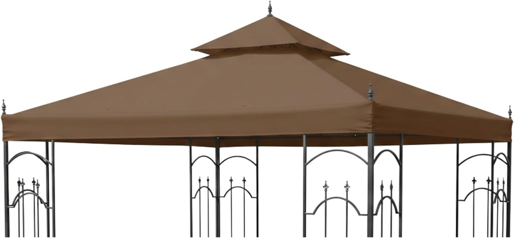 Garden Winds Reinforced RipLock 350 Replacement Canopy Top Cover Compatible with Arrow 10' x 10' Gazebo Models 61821, HD-61821, 618221, 618221-C, GGHL00019 - Nutmeg
