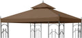 Garden Winds Reinforced RipLock 350 Replacement Canopy Top Cover Compatible with Arrow 10' x 10' Gazebo Models 61821, HD-61821, 618221, 618221-C, GGHL00019 - Nutmeg