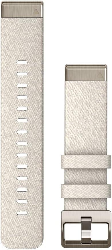 Garmin QuickFit 20 mm Watch Band - Cream Heathered Nylon with Soft Gold Hardware