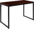 Flash Furniture Tiverton Industrial Modern Desk-Mahogany/Black Commercial Grade Computer Desk-47' Sturdy Home Office Desk-Writing Desk