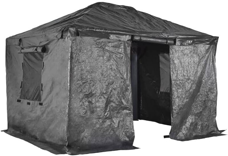 Sojag Winter Cover for Gazebos, Waterproof 10' x 10' Gazebo Accessory with Roll-Up Door and Vented Panels, All-Season Outdoor Storage, Gray