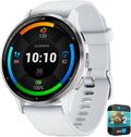 Garmin 010-N2784-00 Venu 3 Health Fitness GPS Smartwatch Silver Bezel/Whitestone Band(45mm) Refurbished Bundle with 2 YR CPS Enhanced Protection Pack