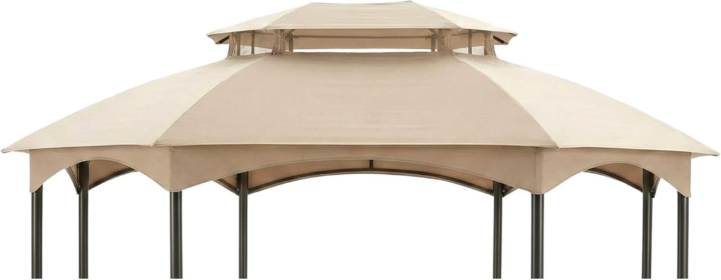 Garden Winds Durable Replacement Canopy Top Cover Compatible with The L-GZ1138PST, A101001100, L-GZ1138PST-A Manhattan Oval Gazebo - Classic Sand, 350