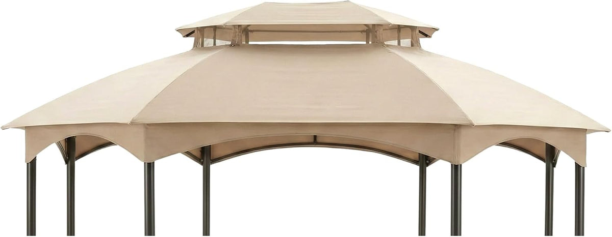 Garden Winds Durable Replacement Canopy Top Cover Compatible with The L-GZ1138PST, A101001100, L-GZ1138PST-A Manhattan Oval Gazebo - Classic Sand, 350